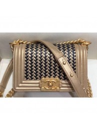 Chanel Metallic Boy Small Flap Bag Gold/Black 2019 AQ03258