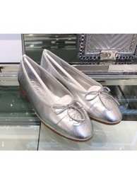 Chanel Metallic Leather Ballerinas G02819 Silver 2019 AQ01355