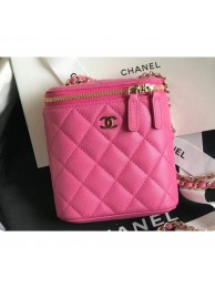 Chanel Mini Vanity with Classic Chain Bag AP1466 Caviar Leather Dark Pink 2020 AQ03582