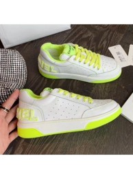 Chanel Multicolor Calfskin Leather Sneaker White/Fluorescent Green 2020 Collection AQ02876