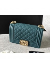 Chanel Original Quality caviar small Boy Bag green With gold Hardware AQ00687