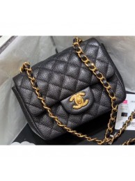 Chanel Original Quality Mini Classic Flap Bag 1115 in Caviar Leather Black with Gold Hardware AQ04173