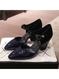 Chanel Patent Calfskin Mary Jane Pumps G35426 Black/Navy Blue 2020 Collection AQ02201