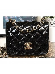 Chanel Patent Leather Mini Classic Flap Bag A1115 Black AQ01167