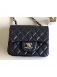 Chanel Pearl Caviar Leather Classic Flap Mini Bag Black 2018 AQ00863