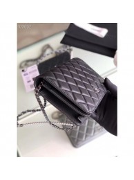 Chanel Pearl CC Logo Wallet On Chain WOC Bag Black 2019 AQ03791