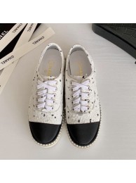 Chanel Pearl Fabric Sneakers White 2020 Collection AQ04116