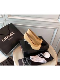 Chanel Pearl Heel 8.5cm Pumps G31983 Apricot 2019 AQ02087