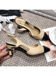 Chanel Pearl Heel Slingback Pumps G34597 Beige 2019 Collection AQ02913