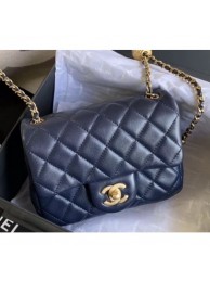 Chanel Pearl on Chain Classic Flap Bag AS1786 Navy Blue 2020 AQ04156