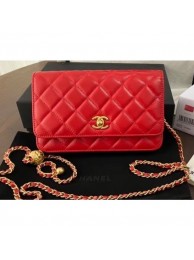 Chanel Pearl Wallet on Chain WOC Bag AP1450 Red 2020 AQ01544