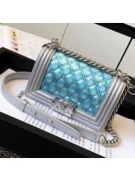 Chanel PVC/Iridescent Patent Small Boy Flap Bag Blue 2018 Collection AQ03611