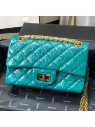 Chanel Quilted Aged Calfskin Small 2.55 Flap Bag A37586 Green 2019 Collection AQ01354