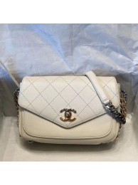 Chanel Quilted Calfskin Flap Bag AS0413 White 2019 Collection AQ01248
