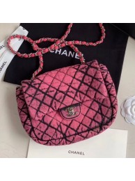 Chanel Quilted Denim Small Flap Bag Pink 2020 Collection AQ03501