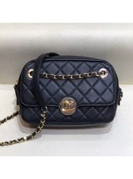 Chanel Quilted Grained Calfskin Round CC Metal Camera Bag AS6066 Black 2019 Collection AQ03240