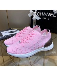 Chanel Quilted Knit Fabric Sneakers G35549 Light Pink 2020 Collection AQ04123