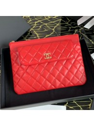 Chanel Quilted Lambskin Flap Case Pouch AP1189 Red 2020 Collection AQ02251