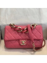 Chanel Quilted Lambskin Medium Flap Bag with Resin Chain AS1353 Pink 2019 Collection AQ01330