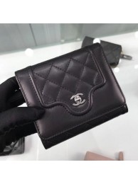 Chanel Quilted Lambskin Small Wallet Black 01 2019 Collection AQ03308