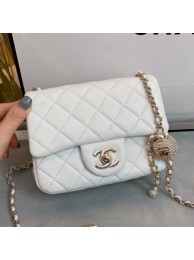 Chanel Quilted Leather Flap Bag with Crystal Ball AS1786 White 2020 Collection AQ03479