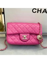 Chanel Quilted Leather Flap Bag with Crystal Ball AS1787 Pink 2020 Collection AQ02521