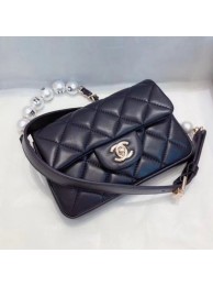 Chanel Quilted Leather Flap Waist Bag with Pearl Strap AP1122 Black 2020 Collection AQ03180