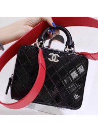 Chanel Quilted Patent Leather Vanity Case Bag Black 2020 Collection AQ02348