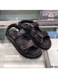 Chanel Quilted Strap Flat Sandals G3445 Black 2020 Collection AQ00766