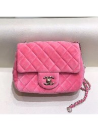 Chanel Quilted Velvet Flap Bag with Crystal Ball AS1786 Pink 2020 Collection AQ02736