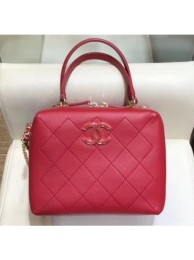 Chanel Quilting Calfskin Mini Bowling Bag AS0351 Red 2019 AQ04310