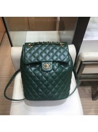 Chanel Quilting sheepskin Backpack Bag A91121 green with gold hardware AQ00655