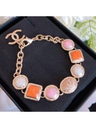 Chanel Resin Stone Bracelet AB2981 Pink/Orange 2019 Collection AQ00890