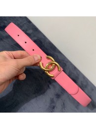 Chanel Reversible Calfskin Belt 30mm with CC Buckle Pink Collection AQ02883