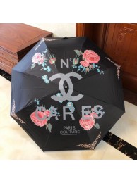 Chanel Rose Bloom Print Umbrella Black 2020 Collection AQ02501