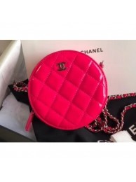 Chanel Round Classic Clutch with Chain Bag AP0245 Patent Fuchsia 2020 AQ01570