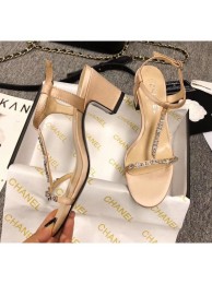 Chanel Satin & Strass Sandals G36122 Beige 2020 Collection AQ01823