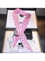 Chanel Silk Twill Slim Bandeau Scarf 10x120cm AA0095 Pink 2019 Scarf AQ00758