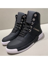 Chanel Silky Smooth Calfskin High-Top Sneakers G35079 Black 2019 Collection AQ04265