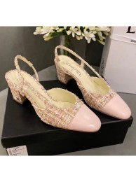 Chanel Slingbacks In Lambskin & Tweed G31318 Pink 2020 Collection AQ02846