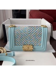 Chanel Small Boy Chanel Handbag A67085 Blue 2019 Collection AQ03371