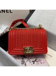 Chanel Small Boy Chanel Handbag A67085 Red 2019 Collection AQ02456