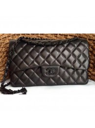 Chanel So Black Jumbo/Large Classic Flap Bag 1113 in Lambskin AQ03658