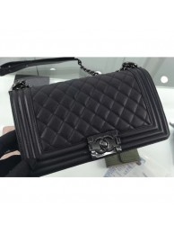 Chanel So Black Medium Boy Flap Bag in Caviar Leather AQ01418