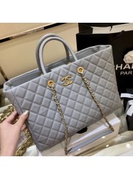 chanel spring 2019 calfskin tote gray AQ03238