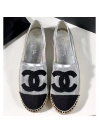 Chanel Stitching CC Logo Espadrilles Black/Mesh Silver AQ03915