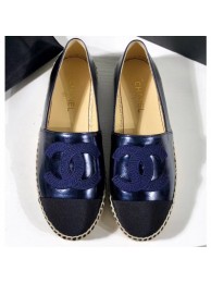 Chanel Stitching CC Logo Espadrilles Blue AQ02019