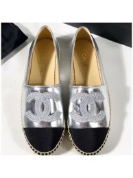 Chanel Stitching CC Logo Espadrilles Silver AQ00578