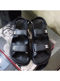 Chanel Strap Flat Sandals Black/White 2020 Collection AQ01501