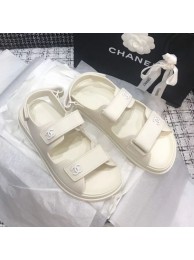 Chanel Strap Flat Sandals White 2020 Collection AQ01157